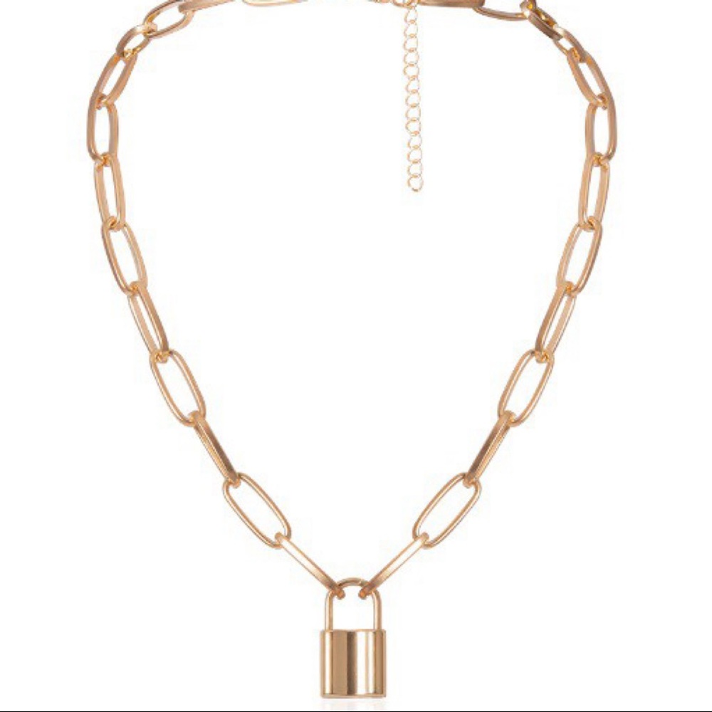 Padlock Necklace-Gold or Silver - Picture 2 of 3